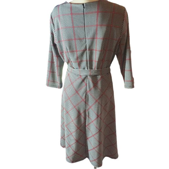 Shelby and Palmer Dress Houndstooth Plaid Fit and Flare Dress Size 14 EUC - Picture 2 of 7